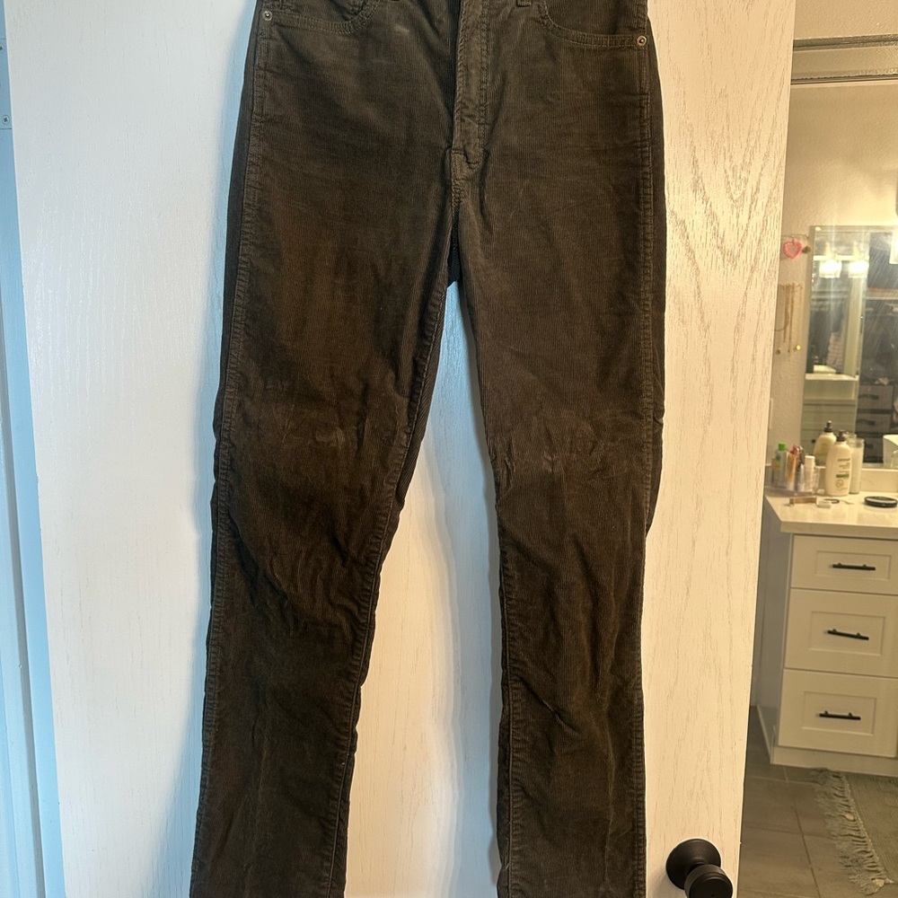 GAP Brown/Deep Olive Green Corduroy Pants in TALL